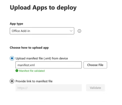 Upload manifest file