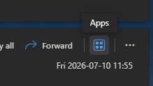 Apps icon in email